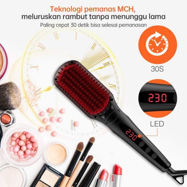 Corded hair straightening brush
