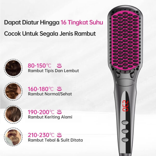 Corded hair straightening brush - Gambar 7
